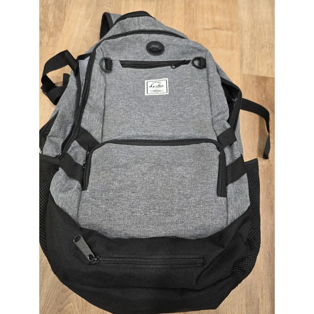 D'yallie Gray Laptop Backpack Sports Gear Mesh‎ Net School Travel Bag